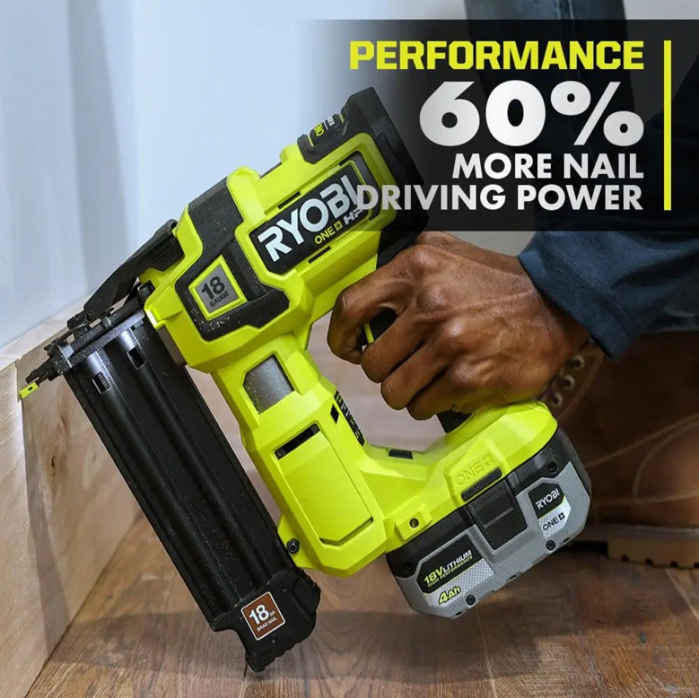ONE + HP 18V 18-gauge Brushless Cordless Airstrike Brad Nailer ONE + HP 18V 18-gauge Brushless Cordless Airstrike Brad Nailer